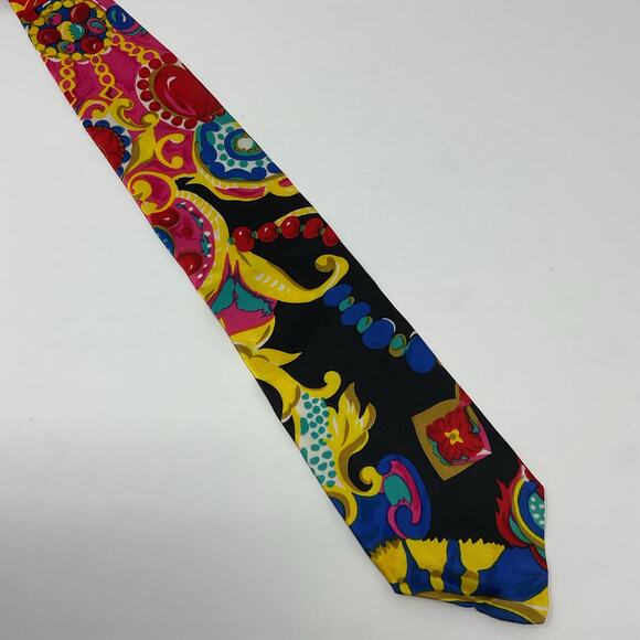 Vintage Hollyvogue 100% Silk Men Abstract Tie Jewels Luxury Necktie  Geometric - Picture 2 of 6